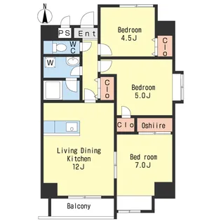ドムールNARUSHIMA【6階】の間取り