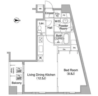 コンフォリア銀座EAST【7階】の間取り