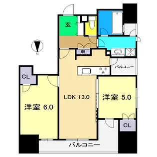 セントラルレジデンス高知中央公園【3階】の間取り
