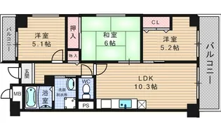 グランファミールさくらがわ【6階】の間取り
