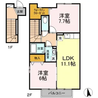 メゾン・ボヌール【2階】の間取り