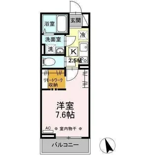 ウェルデンス戸塚B【1階】の間取り