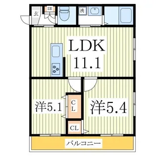 ミア流山【1階】の間取り