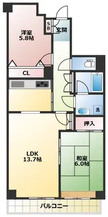 パスティーユ石川台【2階】の間取り