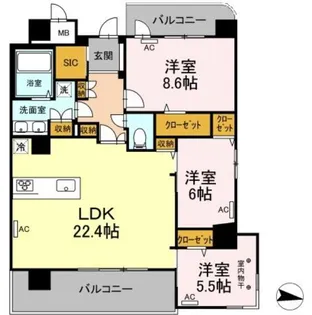 Park Avenue East【14階】の間取り