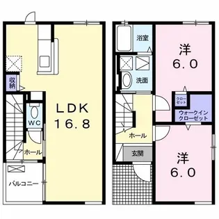 サンシャインコテージI E【1階】の間取り