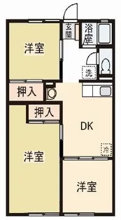 シティハイム シルクテラスB【2階】の間取り