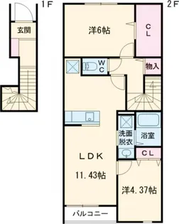 リーブルファイン足立辰沼【2階】の間取り