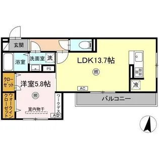 サニーサイド幸町I【2階】の間取り