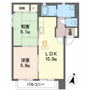 ハイライズMRIII A【1階】の間取り