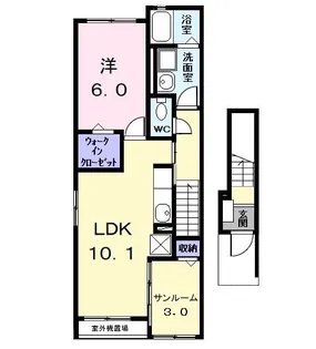 シュエット松ノ木【2階】の間取り