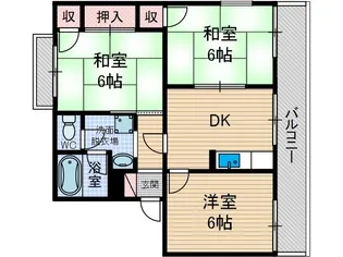 タウニー北春日丘A棟【1階】の間取り
