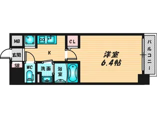 グランパシフィック巽中【4階】の間取り