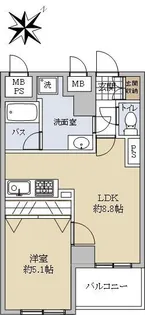 ドルミ五反田ドウメゾン【6階】の間取り