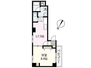 グラディール堺町【4階】の間取り