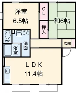 コーポアドラシオンB【1階】の間取り
