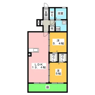 イレ ヌーヴォー【1階】の間取り