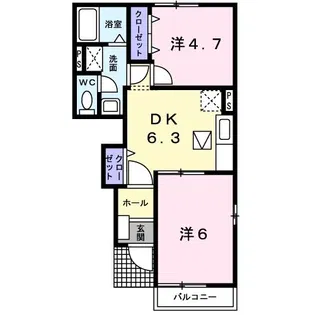ラ・ベレッツァII【1階】の間取り