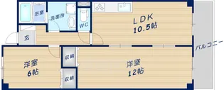 メゾン佐保A【6階】の間取り