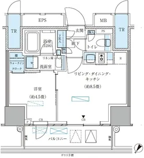 パークアクシス五反田スカイタワー【20階】の間取り