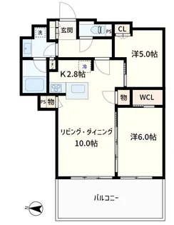 シティタワー所沢クラッシィ【6階】の間取り