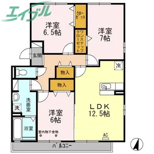 フィオーレ堀木【3階】の間取り
