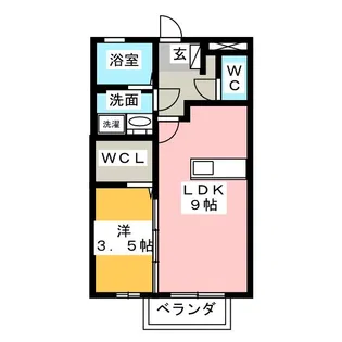 ハイツグランシャリオ A【1階】の間取り