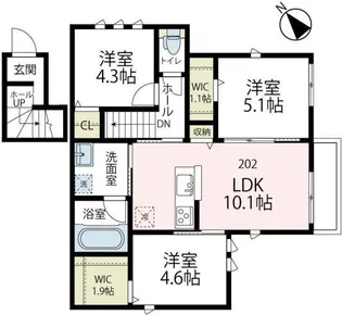 マ・モール弘明寺V【2階】の間取り