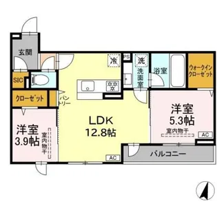 エスペリアつきみ野【3階】の間取り