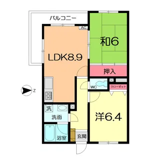 シャルム磯部【1階】の間取り