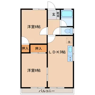 サニーハイツ B棟【2階】の間取り