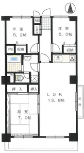 東千葉ハイツ弐号棟【2階】の間取り