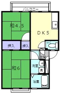 杉森アーバンハイツB棟【2階】の間取り