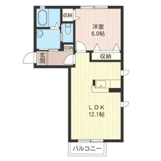 1LDKの間取り画像