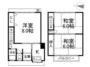 京都府京都市伏見区深草スゝハキ町【一戸建】の間取り
