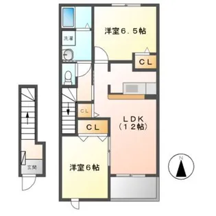 花メゾンB【2階】の間取り