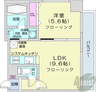 アルファスクエア大通東3【4階】の間取り
