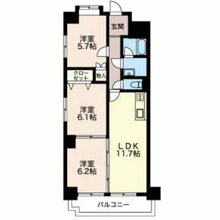 エスパシオときわ【6階】の間取り