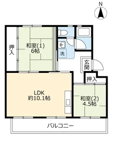 UR男山【2階】の間取り