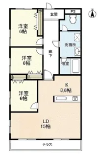 府中フラワーハイホーム【2階】の間取り