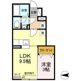 アムールイン浜田【1階】の間取り