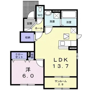 ファルコンS【1階】の間取り
