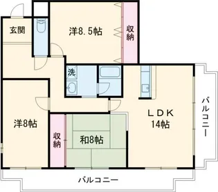 アメニティ双ヶ丘【1階】の間取り