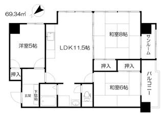 グランパーク金沢【2階】の間取り