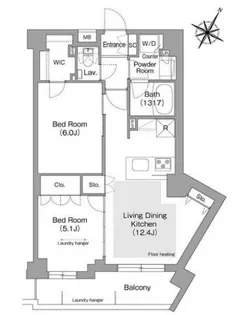 コンフォリア・リヴ文京護国寺【4階】の間取り