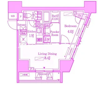 GRAN PASEO横濱関内PREMIUM【7階】の間取り