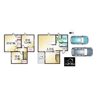 徳島県徳島市北田宮3【一戸建】の間取り