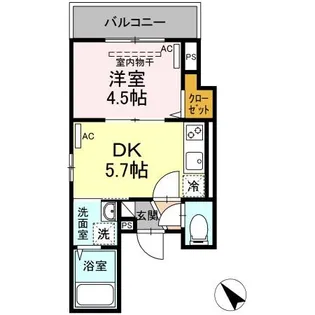アナシエ東中野【2階】の間取り
