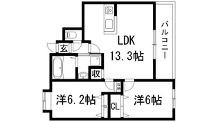 セントグリーンガーデン【3階】の間取り