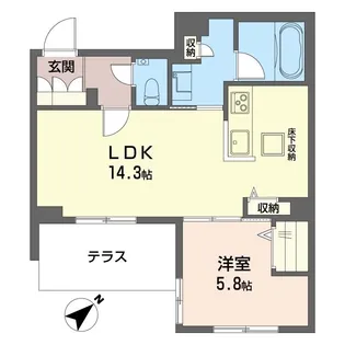 プルームレジデンス溝の口【1階】の間取り